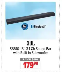 2001 Audio Video SB510 JBL 3.1 Ch Sound Bar with Built-in Subwoofer offer