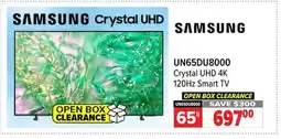 2001 Audio Video UN65DU8000 Samsung 65 Crystal UHD 4K 120Hz Smart TV offer