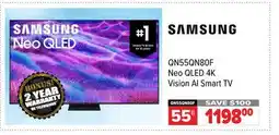 2001 Audio Video QN55QN80F SAMSUNG 55 Neo QLED 4K Vision AI Smart TV offer