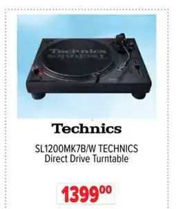 2001 Audio Video SL1200MK7B/W TECHNICS Direct Drive Turntable offer