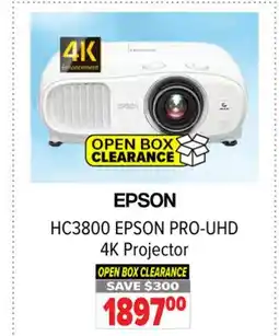 2001 Audio Video HC3800 EPSON PRO-UHD 4K Projector offer