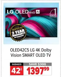 2001 Audio Video OLED42C5 LG 42 4K Dolby Vision SMART OLED TV offer