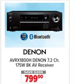 2001 Audio Video AVRX1800H DENON 7.2 Ch. 175W 8K AV Receiver offer