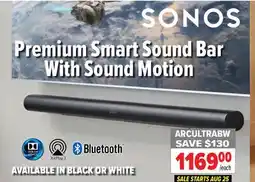 2001 Audio Video SONOS Premium Smart Sound Bar With Sound Motion offer