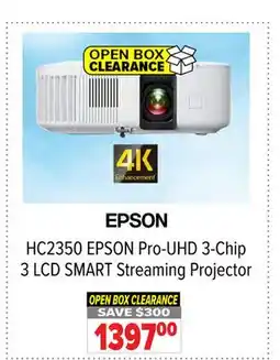 2001 Audio Video HC2350 EPSON Pro-UHD 3-Chip 3 LCD SMART Streaming Projector offer