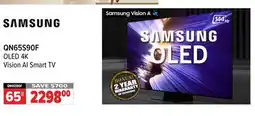 2001 Audio Video QN65S90F SAMSUNG 65 OLED 4K Vision AI Smart TV offer