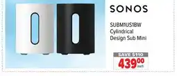 2001 Audio Video SUBM1US1BW SONOS Cylindrical Design Sub Mini offer