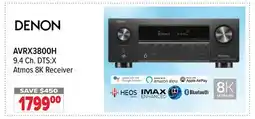 2001 Audio Video AVRX3800H DENON 9.4 Ch. DTS:X Atmos 8K Receiver offer