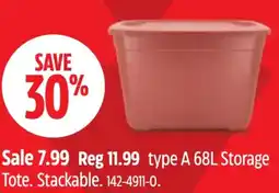 Canadian Tire Type A Storage Tote offer