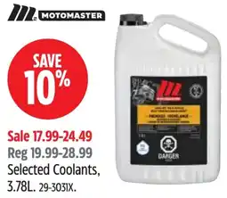 Canadian Tire Motomaster selected coolants offer