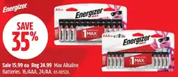 Canadian Tire Energizer Max Alkaline Batteries offer