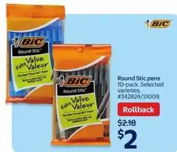 Walmart BIC Round Stic pens offer