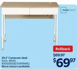 Walmart Mainstays 39.4" computer desk offer
