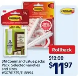 Walmart 3M Command value packs offer