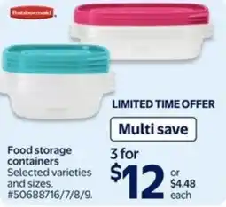 Walmart Rubbermaid food storage containers offer