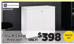 Surplus Furniture GE White 7.0 Cubic Foot Chest Freezer offer