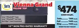 Surplus Furniture Vienna Grand Medium Pillow Top Queen Mattress Set offer