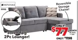 Surplus Furniture Soren Charcoal 2Pc Storage Sleeper offer