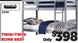 Surplus Furniture Grey Twin & Twin Bunk Bed offer