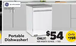 Surplus Furniture GE 24 White Portable Dishwasher offer