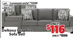 Surplus Furniture Deltona Graphite Sofa/Loveseat set offer