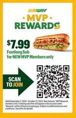 Subway Footlong Sub offer