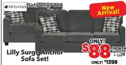 Surplus Furniture Lilly Surge Anchor Sofa/Loveseat Set offer