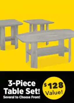 Surplus Furniture Grey 3 Pc. Table Set (All-in-One Box) offer