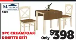 Surplus Furniture Cream & Oak 3-Piece Dinette Set offer