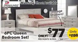 Surplus Furniture Derby Rustic White Dresser/Mirror/Queen Bed w Lights/NS offer