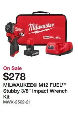 Bumper to Bumper M12 FUEL Stubby 3/8 Impact Wrench Kit offer