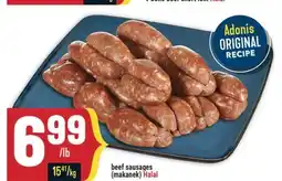 Marché Adonis Beef sausages offer