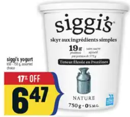 Marché Adonis Siggi's yogurt offer
