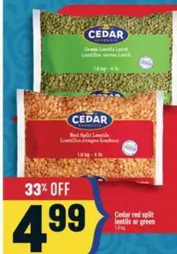 Marché Adonis Cedar red split lentils or green offer