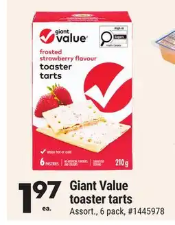 Giant Tiger Giant Value toaster tarts offer
