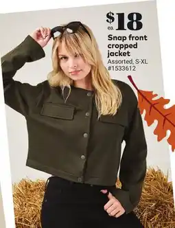 Giant Tiger Snap front cropped jacket offer