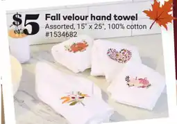 Giant Tiger Fall velour hand towel offer