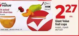 Giant Tiger Giant Value fruit cups offer
