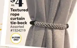 Giant Tiger Textured rope curtain tie-back offer