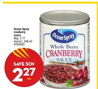 Giant Tiger Ocean Spray cranberry sauce offer