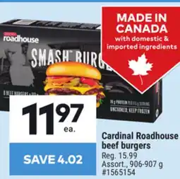 Giant Tiger Cardinal Roadhouse beef burgers offer