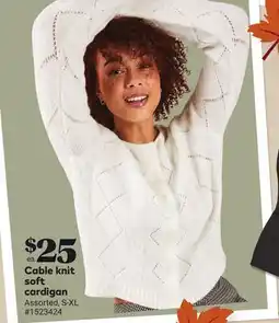 Giant Tiger Cable knit soft cardigan offer