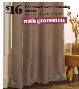 Giant Tiger Foamback room darkening curtain offer