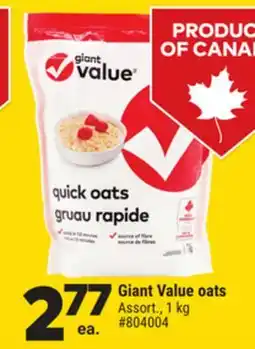 Giant Tiger Giant Value oats offer