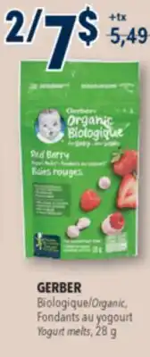 Familiprix Gerber Organic yogurt melts red berry offer