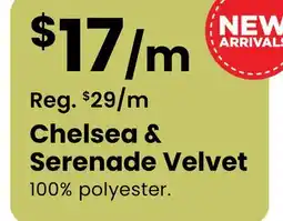 Fabricland Chelsea & Serenade Velvet offer