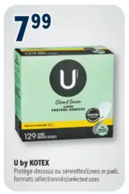 Familiprix U by KOTEX, Liners or pads, selected sizes offer