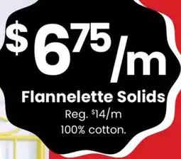 Fabricland Flannelette Solids offer