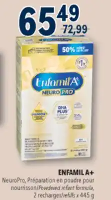 Familiprix ENFAMIL A+, NeuroPro, Powdered infant formula, 2 refills x 445 g offer