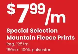 Fabricland Special Selection Mountain Fleece Prints offer